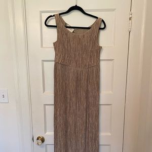 Gold floor length Mary McFadden evening gown